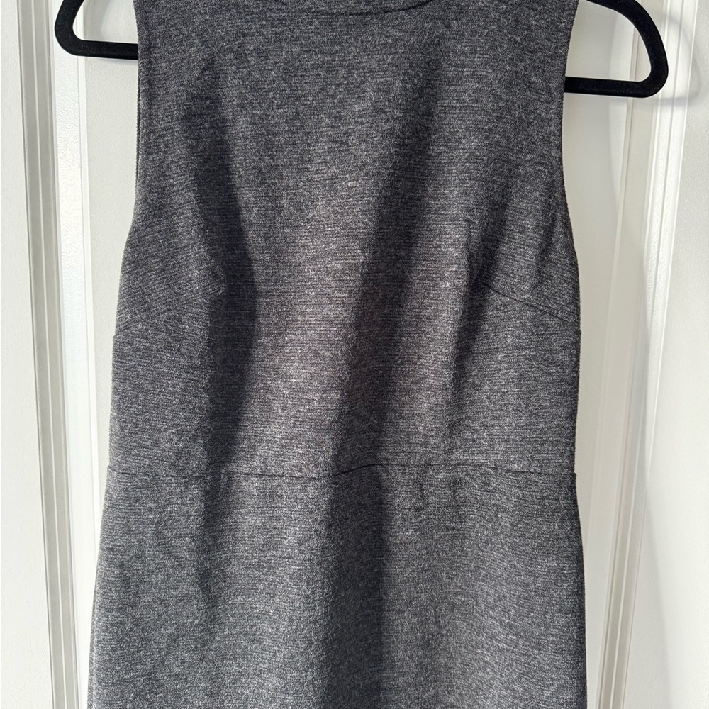 LOFT Gray Mock Neck Sheath Dress